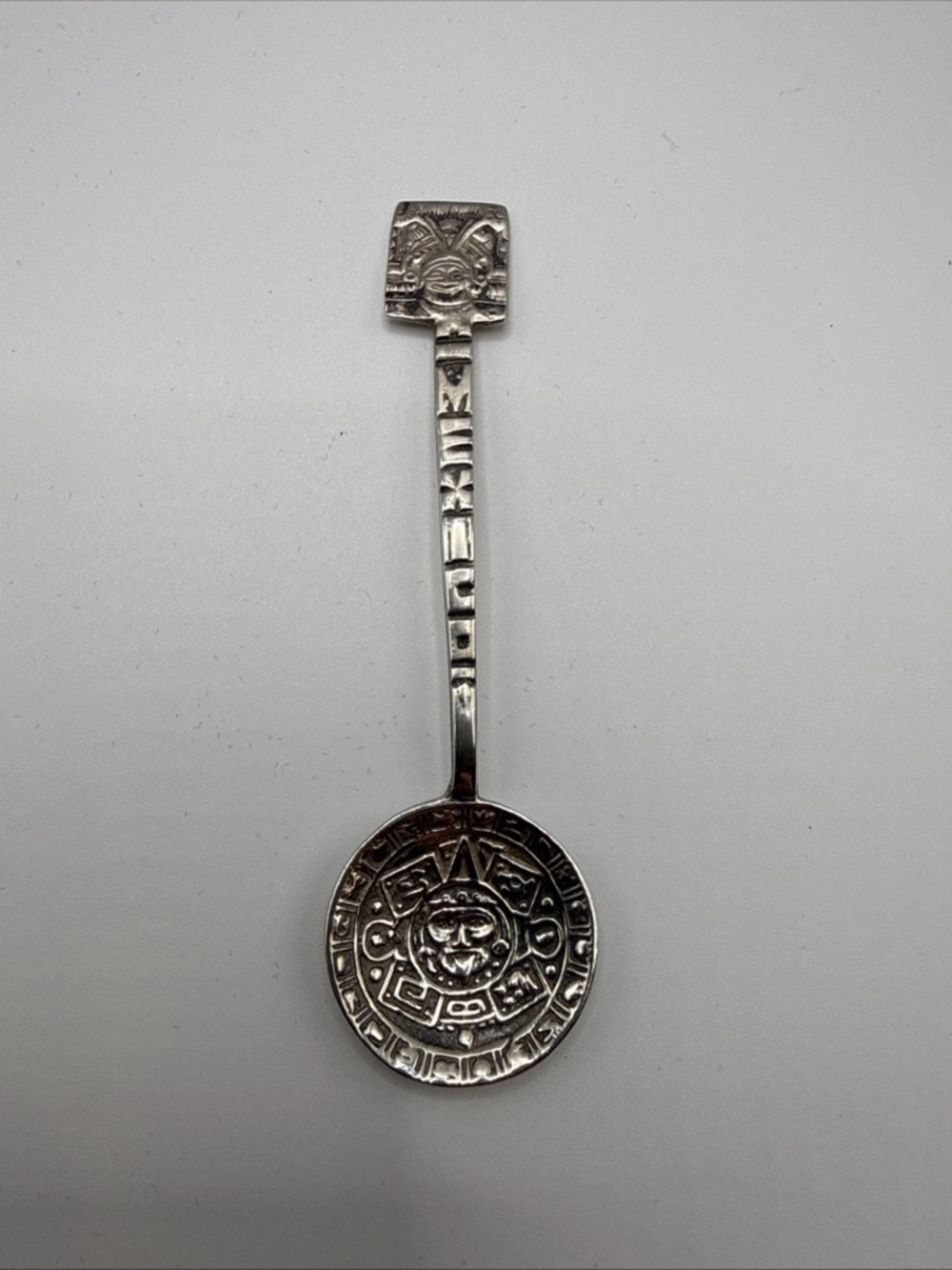 Decorative 925 Silver Aztec Calendar souvenir Spoon